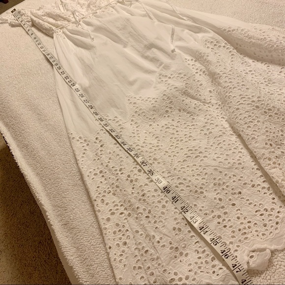 June & Hudson White Eyelet Midi Dress A Line Empire - Picture 8 of 12